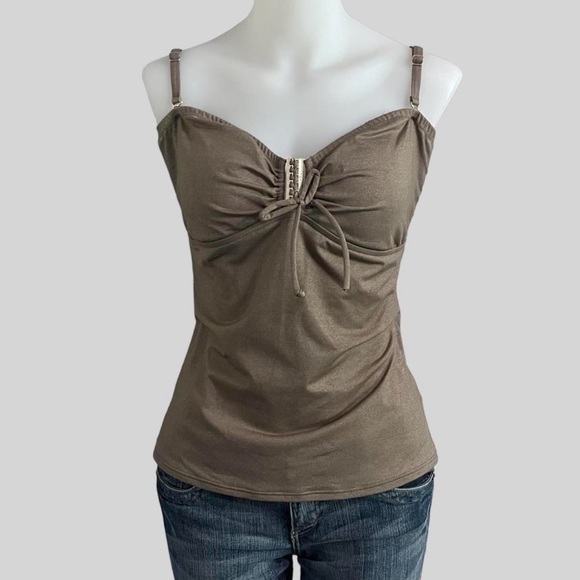 Tops - vintage y2k brown swim tank